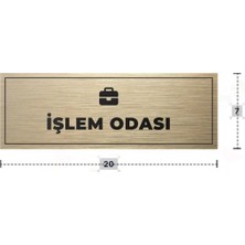 Azresa Işlem Odası Yazılı - Metal - Gold Renk - Kapı Isimliği - 20X7 cm