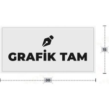 Azresa Grafık Tam Yazılı - Metal - Beyaz Renk - Kapı Isimliği - 30X15 cm