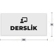 Azresa Derslık Yazılı - Metal - Beyaz Renk - Kapı Isimliği - 30X15 cm