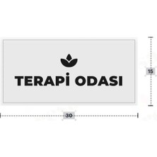 Azresa Terapı Odası Yazılı - Metal - Beyaz Renk - Kapı Isimliği - 30X15 cm
