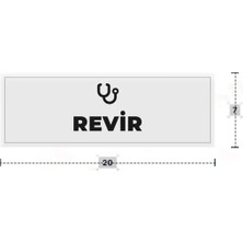 Azresa Revir Yazılı - Metal - Beyaz Renk - Kapı Isimliği - 20X7 cm