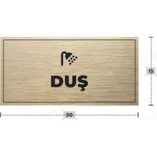 Azresa Duş Yazılı - Metal - Gold Renk - Kapı Isimliği - 30X15 cm