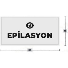 Azresa Epılasyon Yazılı - Metal - Beyaz Renk - Kapı Isimliği - 30X15 cm