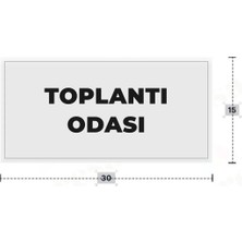 Azresa Toplantı Odası Yazılı - Metal - Beyaz Renk - Kapı Isimliği - 30X15 cm