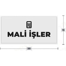 Azresa Malı Işler Yazılı - Metal - Beyaz Renk - Kapı Isimliği - 30X15 cm