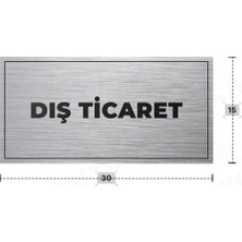 Azresa Dış Tıcaret Yazılı - Metal - Gümüş Renk - Kapı Isimliği - 30X15 cm