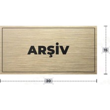 Azresa Arşıv Yazılı - Metal - Gold Renk - Kapı Isimliği - 30X15 cm