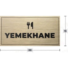 Azresa Yemekhane Yazılı - Metal - Gold Renk - Kapı Isimliği - 30X15 cm