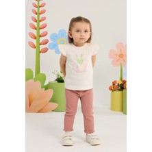 Minycenter Kız Bebek Tavşan Desenli Alt Üst Set 3 Ay-36 Ay Pudra