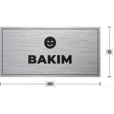 Azresa Bakım Yazılı - Metal - Gümüş Renk - Kapı Isimliği - 30X15 cm
