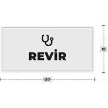 Azresa Revir Yazılı - Metal - Beyaz Renk - Kapı Isimliği Uyarı ve Yönlendirme Levhası- 20X10 cm