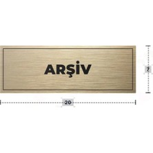 Azresa Arşiv Yazılı - Metal - Gold Renk - Kapı Isimliği - 20X7 cm
