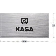 Azresa Kasa Yazılı - Metal - Gümüş Renk - Kapı Isimliği - 30X15 cm