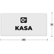 Azresa Kasa Yazılı - Metal - Beyaz Renk - Kapı Isimliği - 30X15 cm