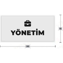 Azresa Yönetım Yazılı - Metal - Beyaz Renk - Kapı Isimliği - 30X15 cm