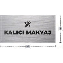 Azresa Kalıcı Makyaj Yazılı - Metal - Gümüş Renk - Kapı Isimliği - 30X15 cm