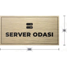 Azresa Server Odası Yazılı - Metal - Gold Renk - Kapı Isimliği - 30X15 cm