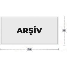 Azresa Arşıv Yazılı - Metal - Beyaz Renk - Kapı Isimliği - 30X15 cm