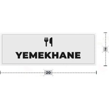 Azresa Yemekhane Yazılı - Metal - Beyaz Renk - Kapı Isimliği - 20X7 cm
