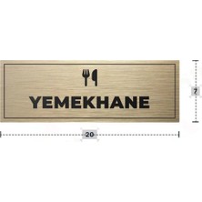 Azresa Yemekhane Yazılı - Metal - Gold Renk - Kapı Isimliği - 20X7 cm