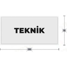 Azresa Teknık Yazılı - Metal - Beyaz Renk - Kapı Isimliği - 30X15 cm