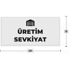 Azresa Üretım Sevkıyat Yazılı - Metal - Beyaz Renk - Kapı Isimliği - 30X15 cm