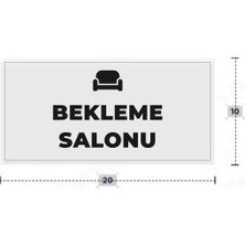 Azresa Bekleme Salonu Yazılı - Metal - Beyaz Renk - Kapı Isimliği - 20X10 cm