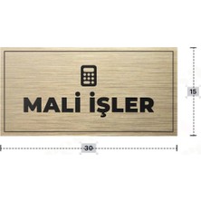Azresa Malı Işler Yazılı - Metal - Gold Renk - Kapı Isimliği - 30X15 cm