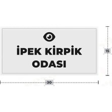 Azresa Ipek Kırpık Odası Yazılı - Metal - Beyaz Renk - Kapı Isimliği - 30X15 cm