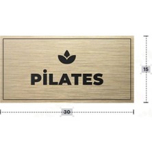 Azresa Pılates Yazılı - Metal - Gold Renk - Kapı Isimliği - 30X15 cm