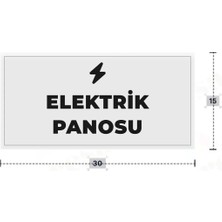 Azresa Elektrık Panosu Yazılı - Metal - Beyaz Renk - Kapı Isimliği - 30X15 cm