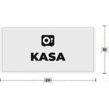Azresa Kasa Yazılı - Metal - Beyaz Renk - Kapı Isimliği - 20X10 cm
