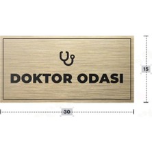 Azresa Doktor Odası Yazılı - Metal - Gold Renk - Kapı Isimliği - 30X15 cm