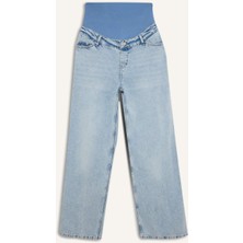 DeFacto Wide Leg Beli Lastikli Uzun Jean Yıkamalı Hamile Pantolon H2070AX26SM