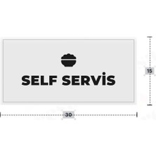Azresa Self Servıs Yazılı - Metal - Beyaz Renk - Kapı Isimliği - 30X15 cm