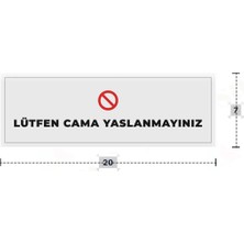 Azresa Lütfen Cama Yaslanmayınız Yazılı - Metal - Beyaz Renk - Kapı Isimliği - 20X7 cm