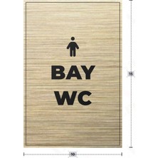 Azresa Bay Wc Yazılı - Metal - Gold Renk - Kapı Isimliği - 10X15 cm