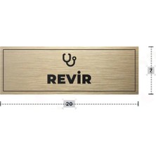 Azresa Revir Yazılı - Metal - Gold Renk - Kapı Isimliği - 20X7 cm