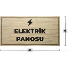 Azresa Elektrık Panosu Yazılı - Metal - Gold Renk - Kapı Isimliği - 30X15 cm