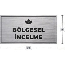 Azresa Bölgesel Incelme Yazılı - Metal - Gümüş Renk - Kapı Isimliği - 30X15 cm