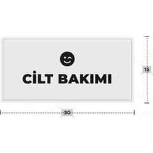 Azresa Cılt Bakımı Yazılı - Metal - Beyaz Renk - Kapı Isimliği - 30X15 cm