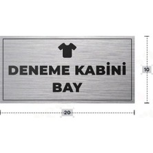 Azresa Deneme Kabini Bay Yazılı - Metal - Gümüş Renk - Kapı Isimliği - 20X10 cm