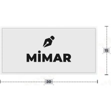 Azresa Mımar Yazılı - Metal - Beyaz Renk - Kapı Isimliği - 30X15 cm