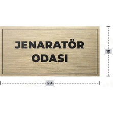 Azresa Jenaratör Odası Yazılı - Metal - Gold Renk - Kapı Isimliği - 20X10 cm