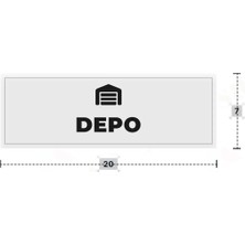 Azresa Depo Yazılı - Metal - Beyaz Renk - Kapı Isimliği - 20X7 cm