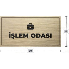 Azresa Işlem Odası Yazılı - Metal - Gold Renk - Kapı Isimliği - 30X15 cm