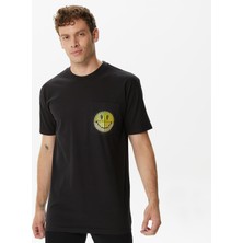 Market Smiley Afterhours Pocket Erkek Siyah T-Shirt