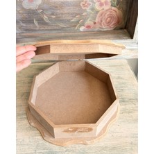 Baykuşca Ham Ahşap Boyanabilir Fırfırlı Kutu 25 cm