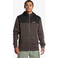 Quiksilver Kahve Erkek Kapüşon Regular Fit Sweatshirt AQYFT03339KELLER Block Zıp