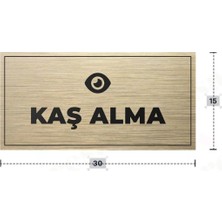 Azresa Kaş Alma Yazılı - Metal - Gold Renk - Kapı Isimliği - 30X15 cm